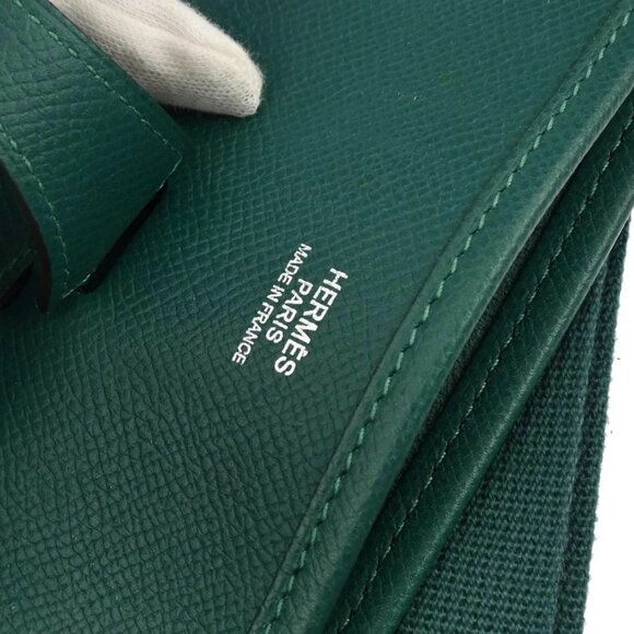 Hermes Malachite Epsom Evelyne 3 29 PM Shoulder Bag BA□Q 117404 - Picture 8 of 10